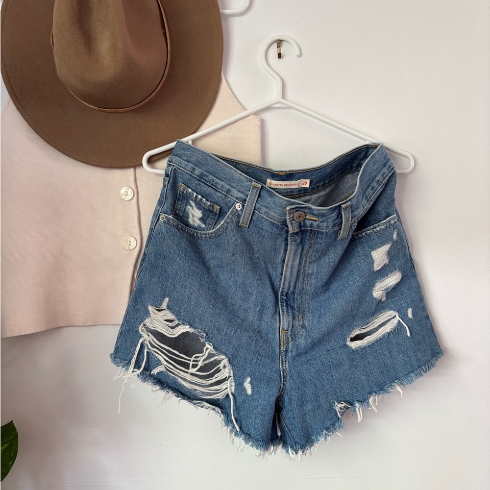Levi's Ripped Blue Jean Shorts